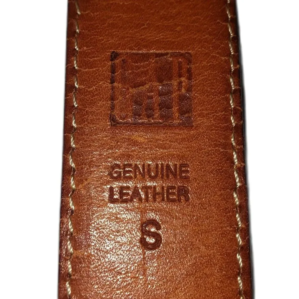 GAP Brown Genuine Leather Embossed Textured Belt with Silver Buckle Size Small